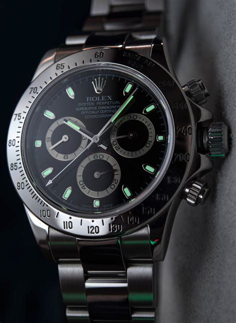 rolex daytona 24 polished steel black dial ebay|rolex daytona 116520 serviced by.